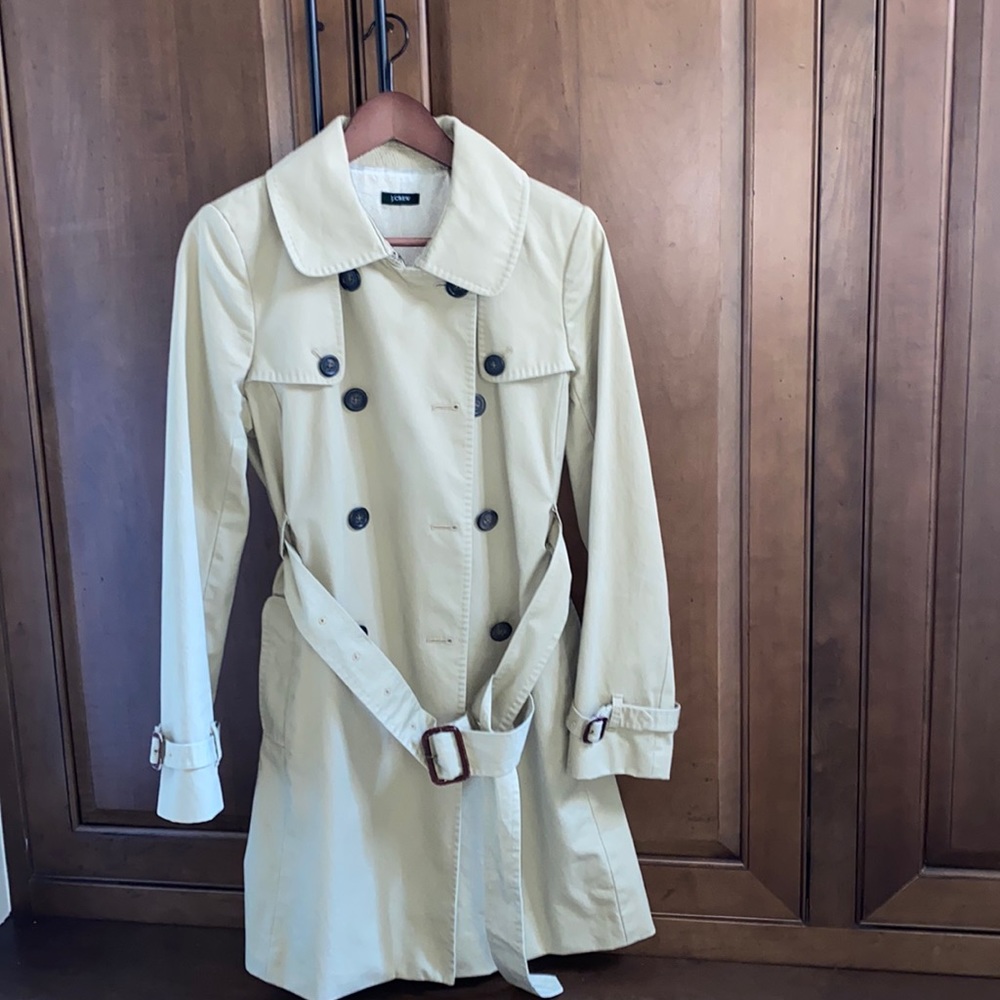 J. Crew Icon Khaki Tan Belted Trench Coat
